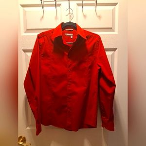 Tristan & America deep red dress shirt - men's size SMALL